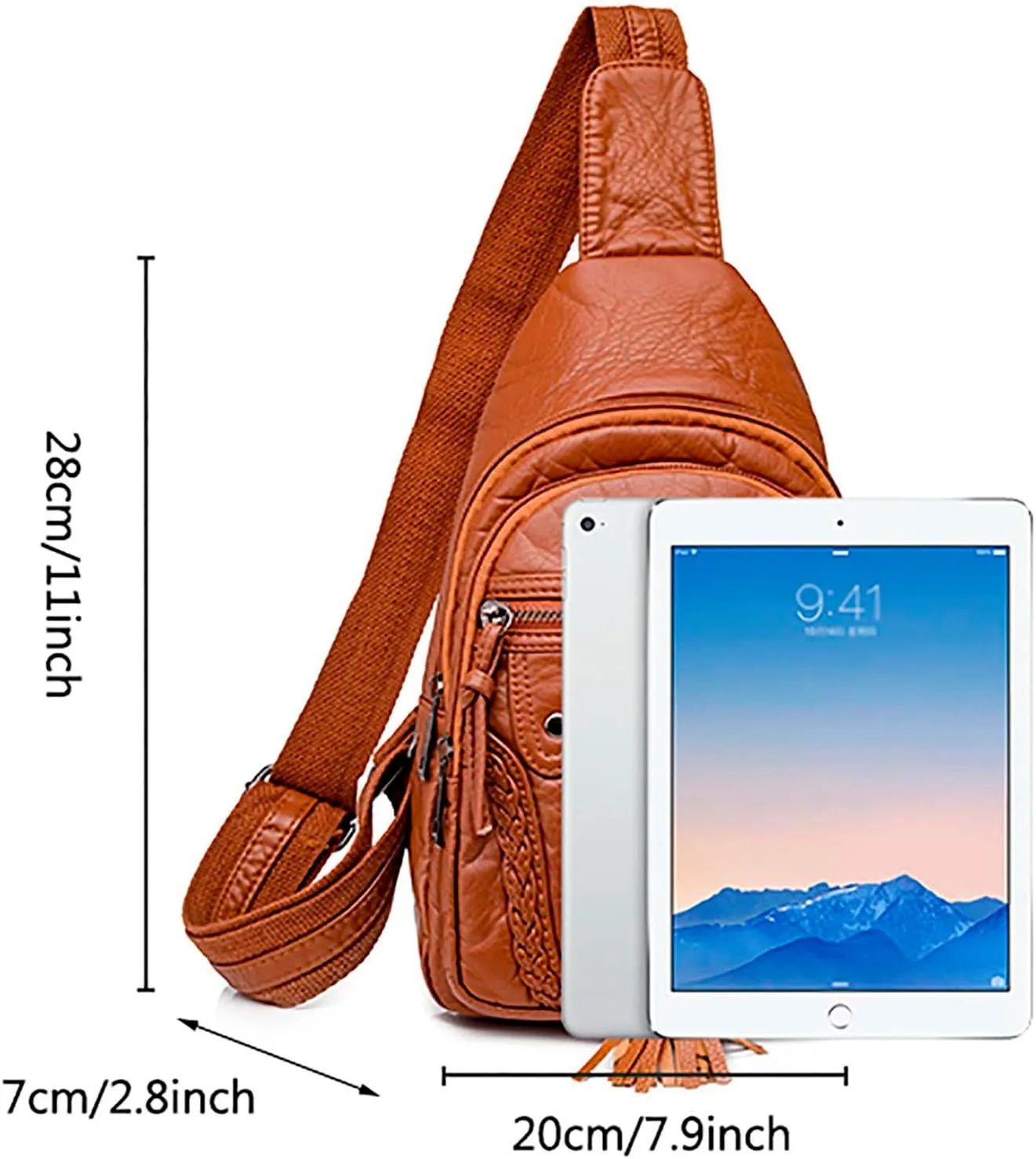 Tote Bag For Women Retro Chest Bag Sling Bag Small Crossbody Pu Leather Satchel Day pack Fashion Shoulder Outdoor Bags E