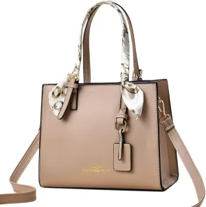 Tote Bag For Women Scarf Handle Handbags Ladies Purse Satchel Shoulder Bags Leather Bag For Mom Travel B