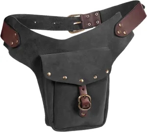 Tote Bag For Women Vintage Medieval Waist Pack Bag Leather Small Purse Leather Sporting Riding Hip Fanny Waist Cos Play F