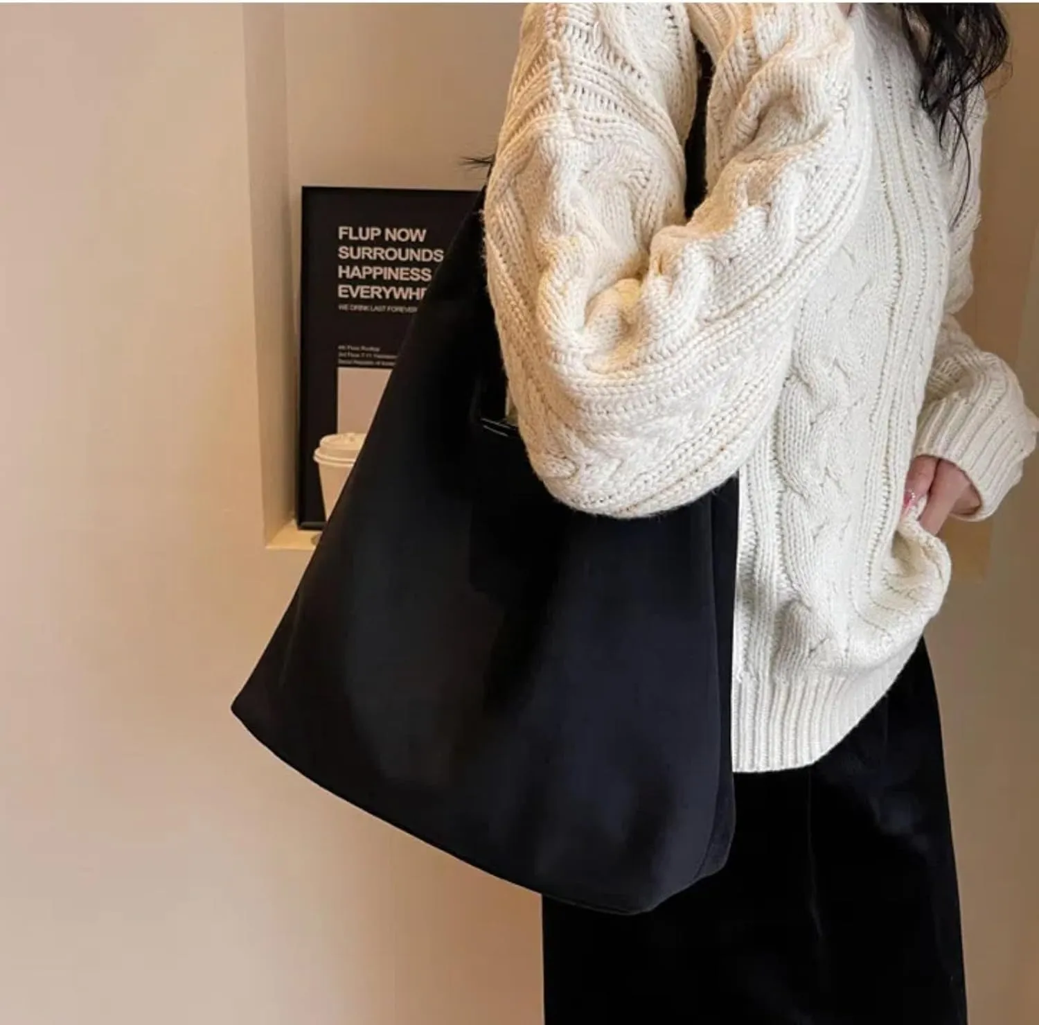 Tote Bags for Women Work Bags Suede Purse Slouchy Bag Hobo Handbag Office Tote Handbag for Shopping Large Brown Shoulder Bag