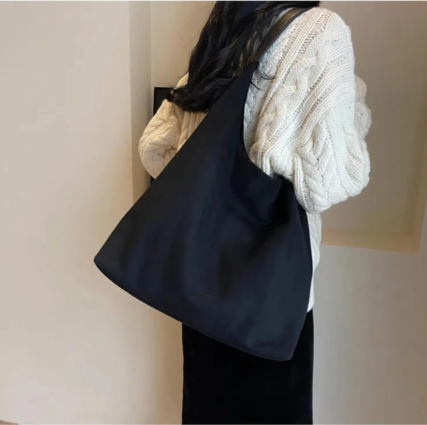 Tote Bags for Women Work Bags Suede Purse Slouchy Bag Hobo Handbag Office Tote Handbag for Shopping Large Brown Shoulder Bag