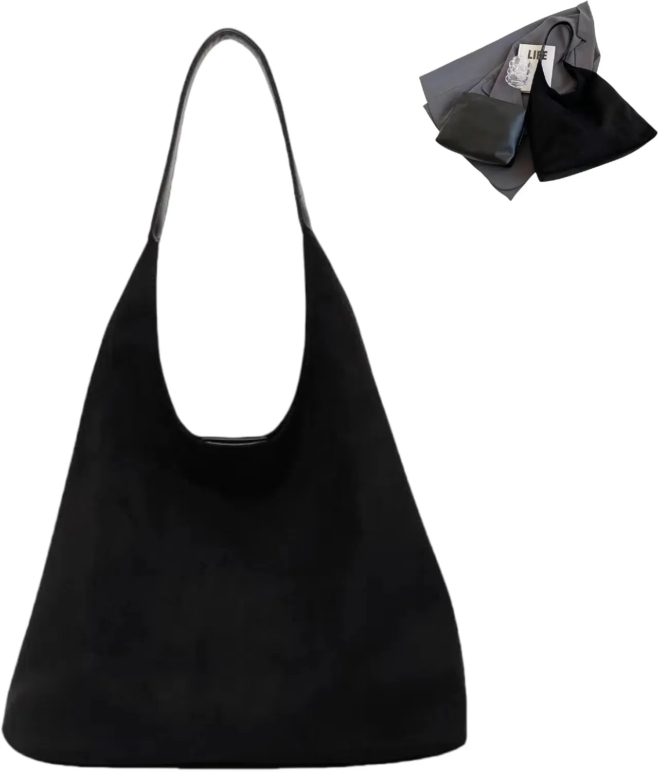 Tote Bags for Women Work Bags Suede Purse Slouchy Bag Hobo Handbag Office Tote Handbag for Shopping Large Brown Shoulder Bag