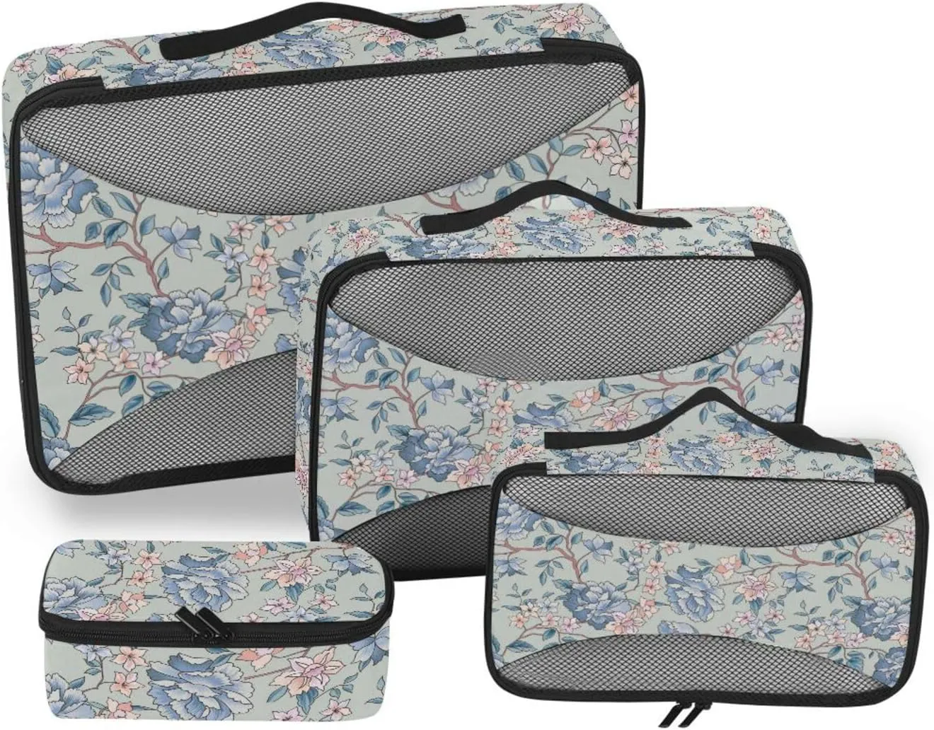 Travel Cubes for Packing 4 Set Suitcase Organizer Bags Suitcase Organizers Pcking Cubes Trendy Floral