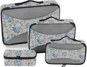 Travel Cubes for Packing 4 Set Suitcase Organizer Bags Suitcase Organizers Pcking Cubes Trendy Floral