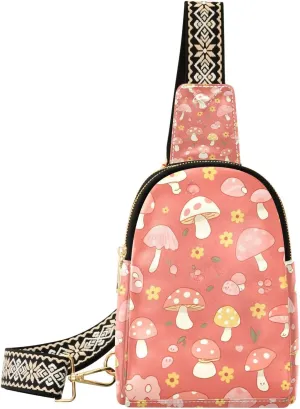Trendy Mushroom Country Style Valentine's Day bags for men fashion fanny packs crossbody bags for hiking