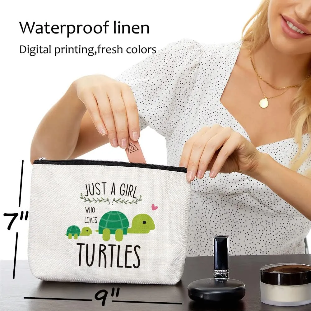 Turtle Makeup Bag Turtles Gifts Sea Turtle Gifts for Turtle Lovers Women Girls Funny Birthday Christmas Gift Ideas for Teens Daughter Sister Bestie A Girl Who Loves Turtle Stuff Merch Animal Lover