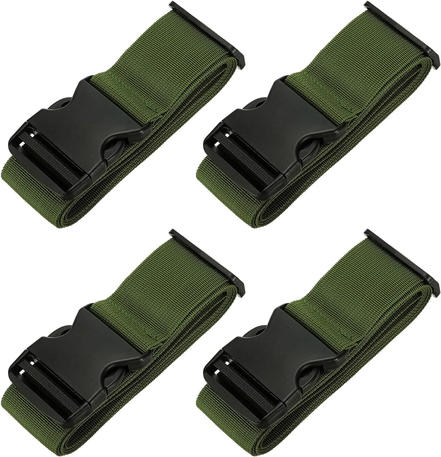 uxcell 2" x 6.5' Luggage Strap Polyester Adjustable Suitcase Belt for Travel Packing Bag Closure Identify, Olive Green 4pcs