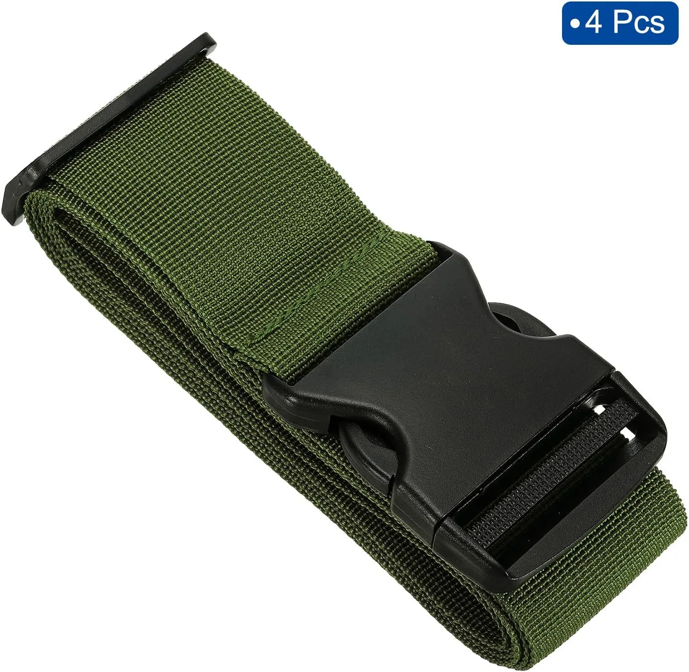 uxcell 2" x 6.5' Luggage Strap Polyester Adjustable Suitcase Belt for Travel Packing Bag Closure Identify, Olive Green 4pcs