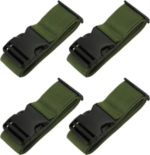 uxcell 2" x 6.5' Luggage Strap Polyester Adjustable Suitcase Belt for Travel Packing Bag Closure Identify, Olive Green 4pcs