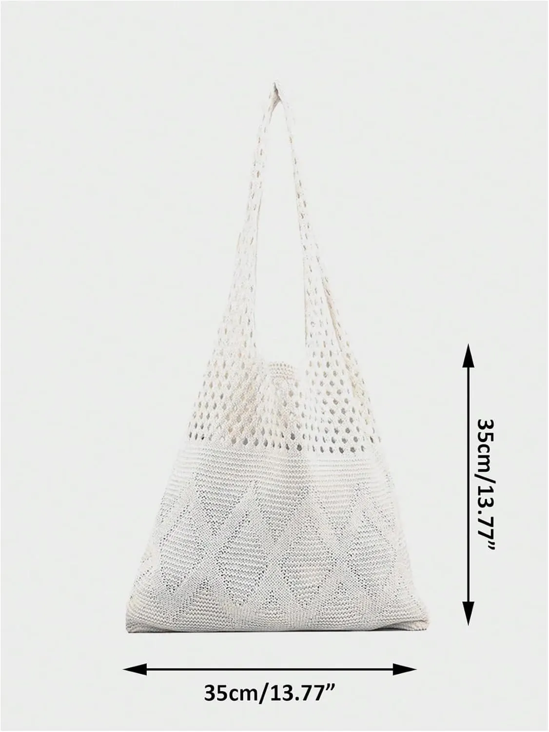 Verdusa Women's Knitted Crochet Shoulder Bags Casual Hobo Tote Bag Shopping Bags