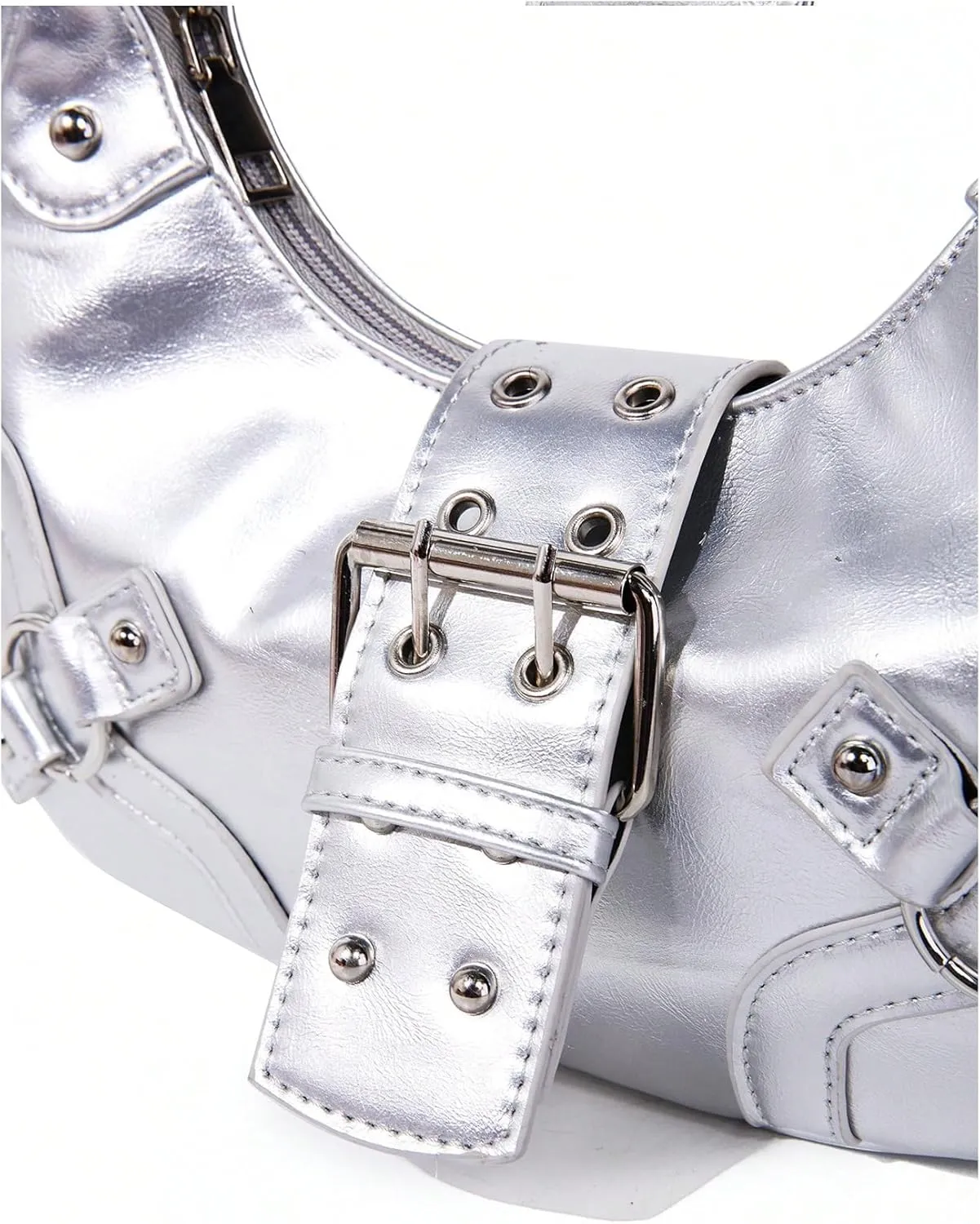Verdusa Women's Studded PU Leather Clutch Shoulder Tote Handbag Adjustable Strap Boho Bags