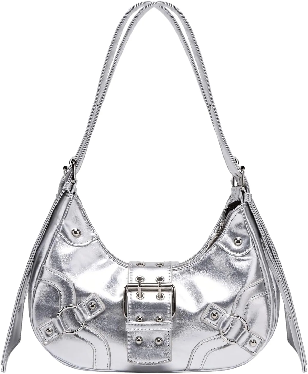 Verdusa Women's Studded PU Leather Clutch Shoulder Tote Handbag Adjustable Strap Boho Bags