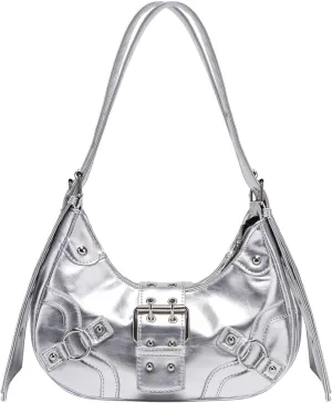 Verdusa Women's Studded PU Leather Clutch Shoulder Tote Handbag Adjustable Strap Boho Bags