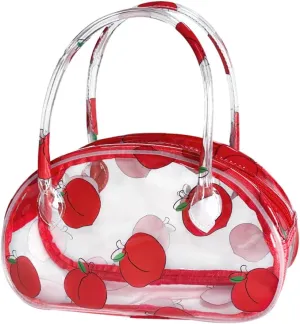 Versatile Travel Zipper Cosmetic Bag,Portable Handle PVC Pouch Waterproof Ideal for Travelling&Daily Use in Beauty&Personal Care (Honey Peach 2)