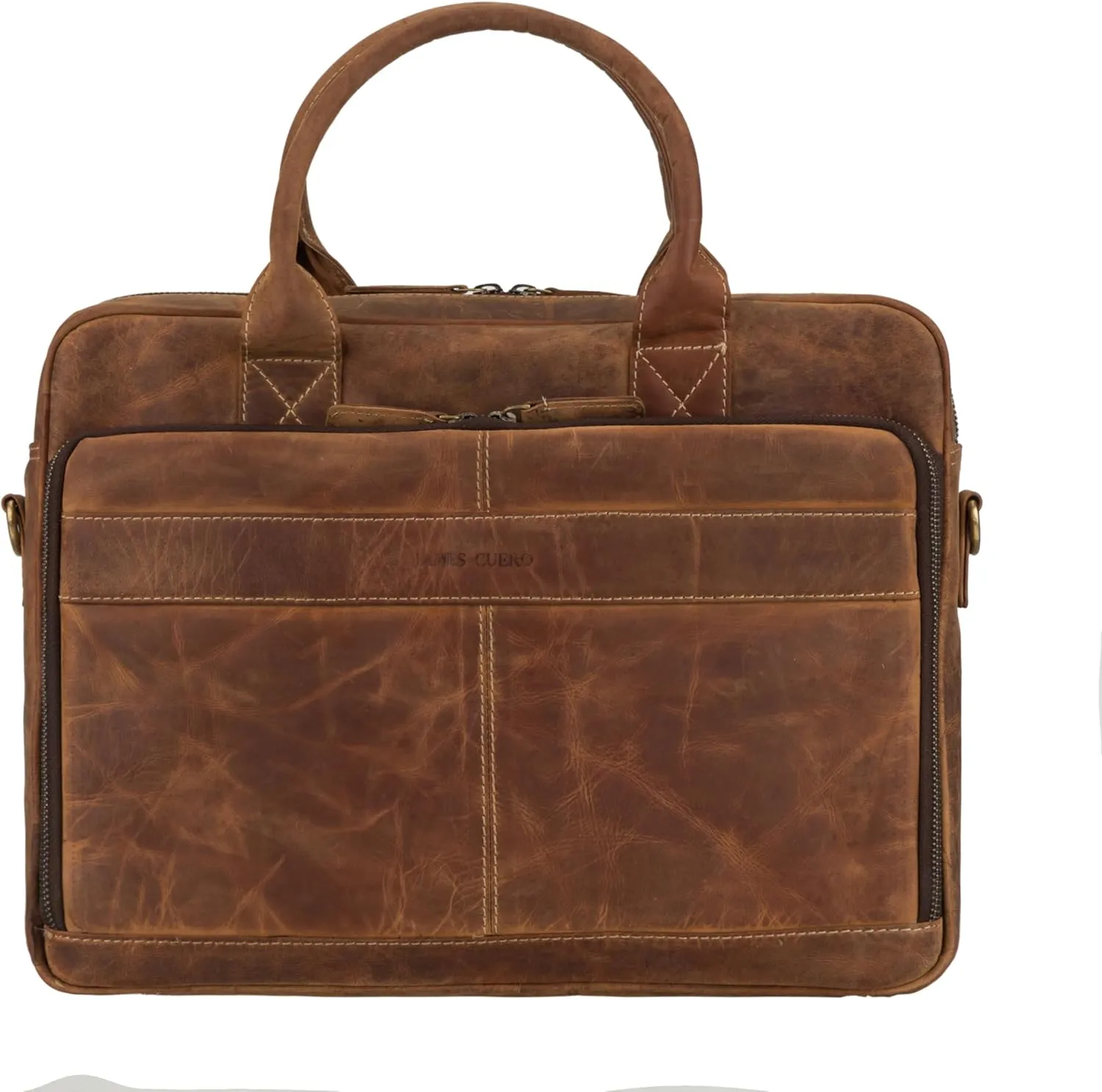 Vintage Leather Laptop Briefcase, 17 inches