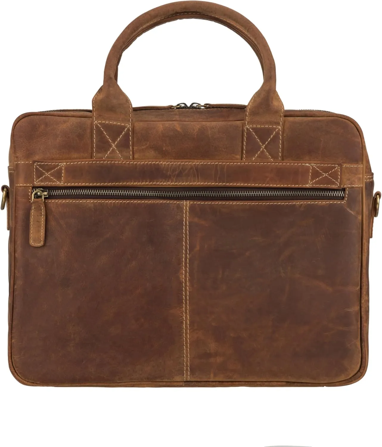 Vintage Leather Laptop Briefcase, 17 inches