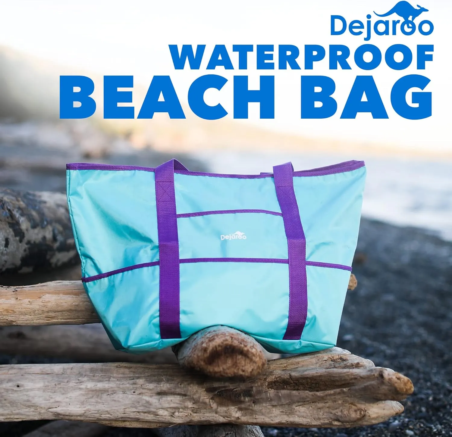Waterproof Beach Bag - Weekend Overnight Tote - Large and Lightweight