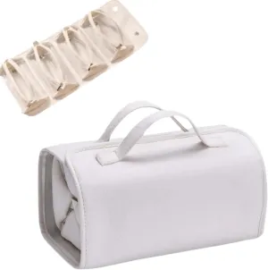 Waterproof Travel Toiletry Bag 4 Detachable Clear Multi Compartment, Portable 4 In 1 Large Capacity Makeup Bag, Roll Up Makeup Bag Hanging Travel Organizer Folding Cosmetic Bag (White)