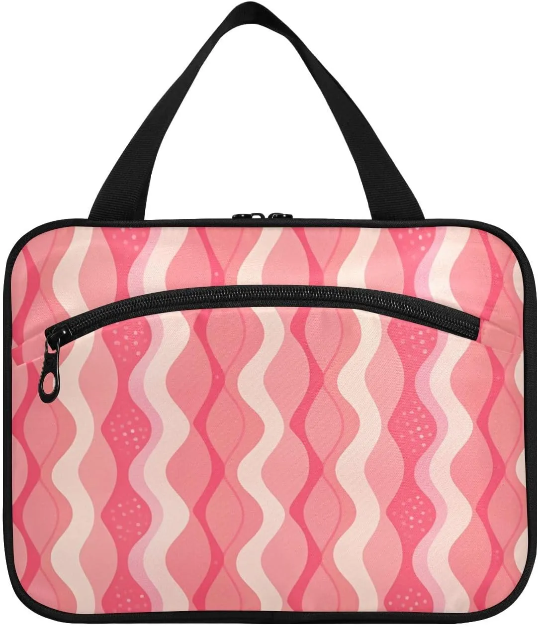 Wave Magenta hanging travel containers for toiletries with hook, designer expandable makeup bags for mom camping bolso de para mujer L