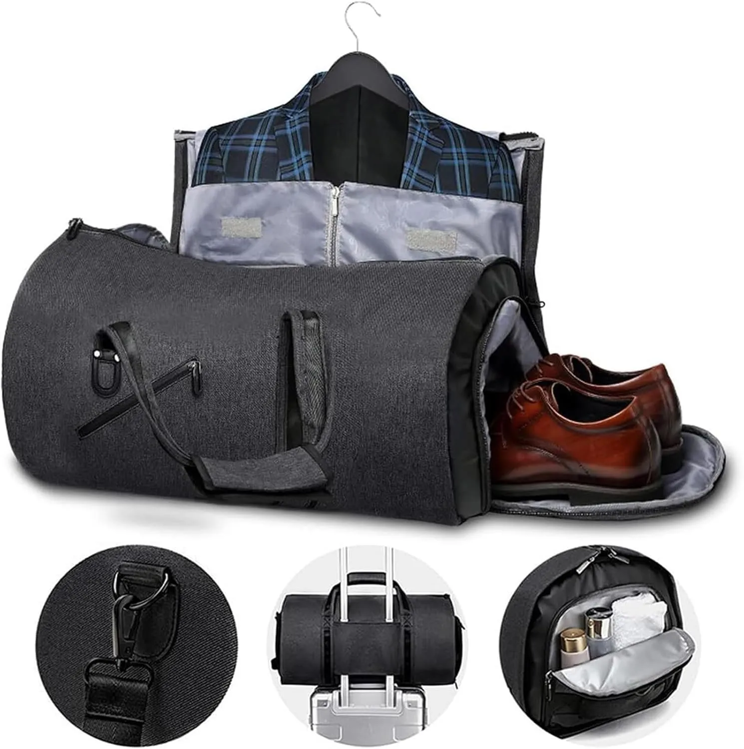 Weekender Travel Bag Travel Garment Bag Versatile 2-in-1 Hanging Suitcase for Men and Women Business Weekend Sport Gym Bag