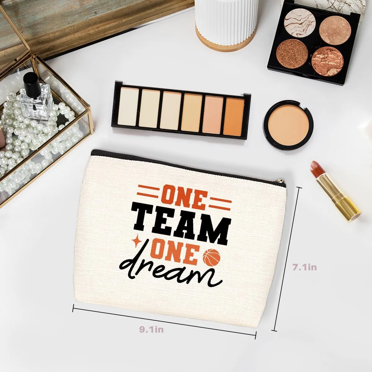 Wenboco Basketball Makeup Bag - Sports Accessories for Women Players & Fans - Inspirational Design - Perfect for Christmas & Graduation Gifts