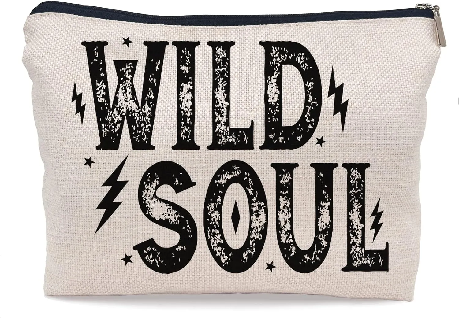 Wild Soul Western Boho Hippie Rock and Roll Makeup Bag Make up Cosmetic Bag Small Zipper Pouch,Birthday Gifts for Rockers Women Friends