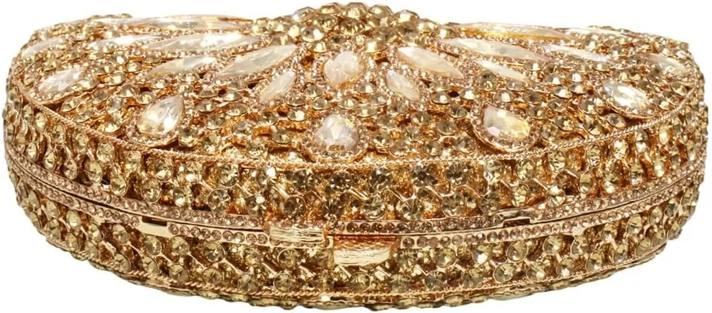 Women Luxury Sunflower Rhinestone Evening Clutch Chic Floral Diamond Wedding Handbag Crystal Purse for Prom Party
