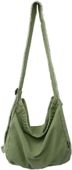 Womens Canvas Hobo Bags Large Shoulder Bags Casual Crossbody Bags Satchel Bag Messenger Bag for Shopping Traveling