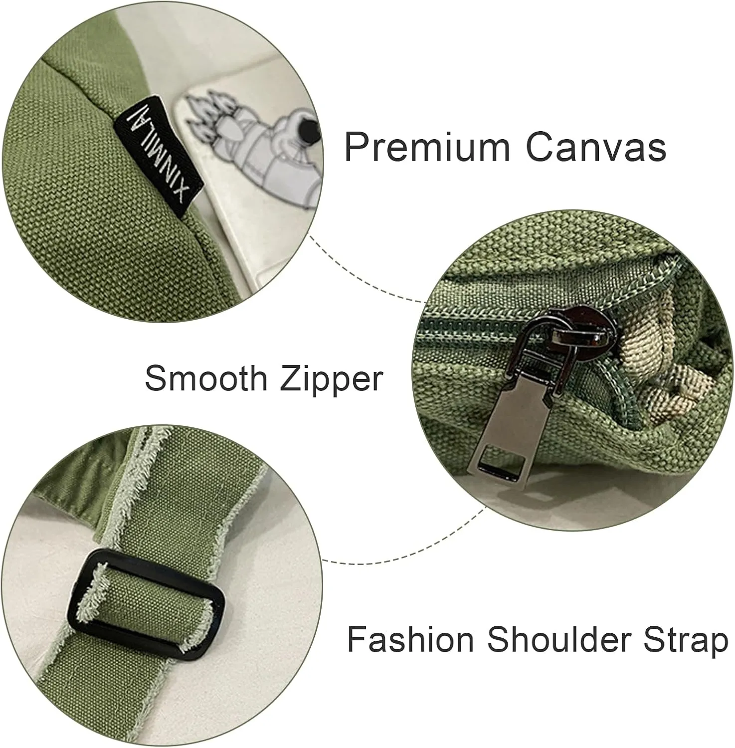 Womens Canvas Hobo Bags Large Shoulder Bags Casual Crossbody Bags Satchel Bag Messenger Bag for Shopping Traveling