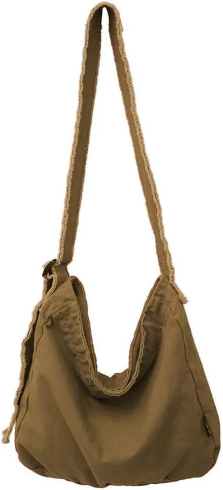 Womens Canvas Hobo Bags Large Shoulder Bags Casual Crossbody Bags Satchel Bag Messenger Bag for Shopping Traveling