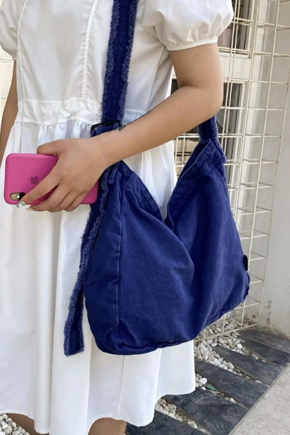 Womens Canvas Hobo Bags Large Shoulder Bags Casual Crossbody Bags Satchel Bag Messenger Bag for Shopping Traveling