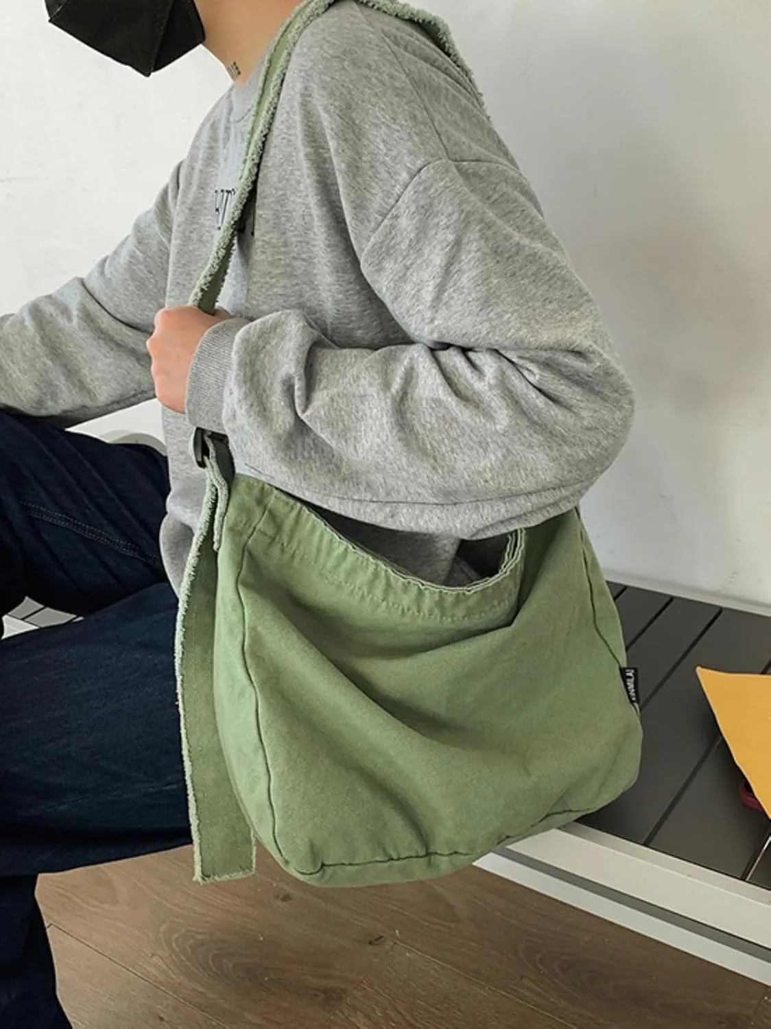 Womens Canvas Hobo Bags Large Shoulder Bags Casual Crossbody Bags Satchel Bag Messenger Bag for Shopping Traveling