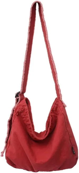 Womens Canvas Hobo Bags Large Shoulder Bags Casual Crossbody Bags Satchel Bag Messenger Bag for Shopping Traveling