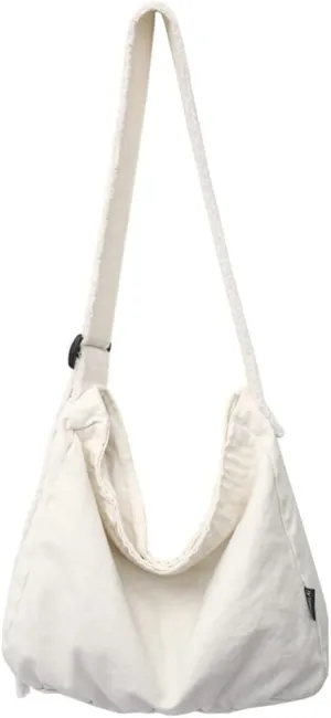 Womens Canvas Hobo Bags Large Shoulder Bags Casual Crossbody Bags Satchel Bag Messenger Bag for Shopping Traveling