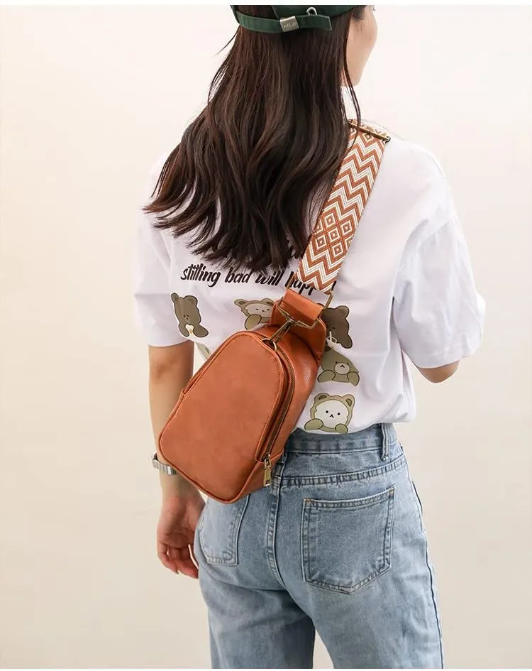 Women's Shoulder Bag PU Leather Versatile Style Hobo Sling Tote Handbag Retro Clutch Purse Crossbody Small Chest Bags