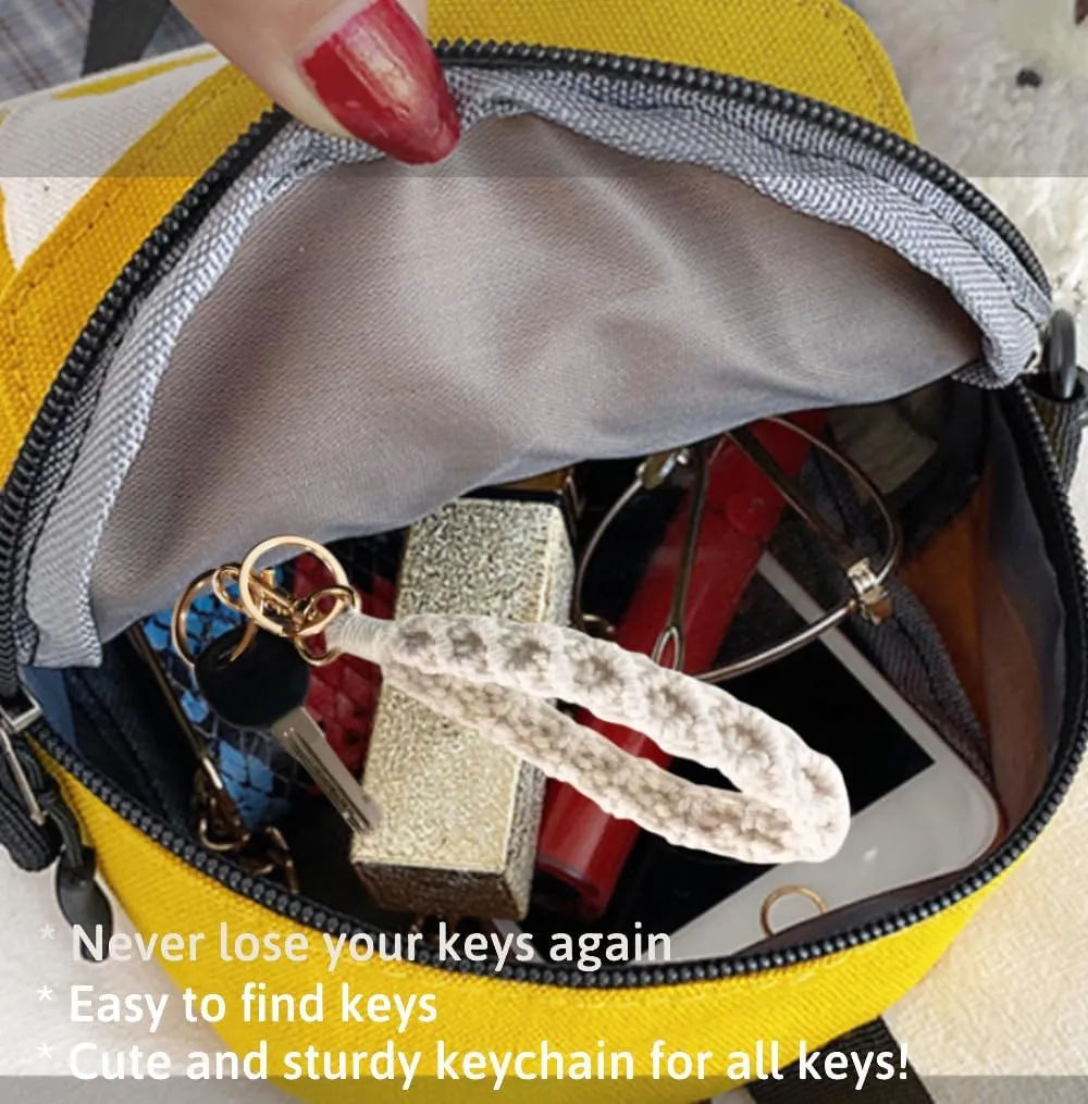 Wristlet Keychain Women Macrame Keychain & Keyring Wrist Lanyards for Keys Car Key Wrist Keychains Wristlet Bracelet