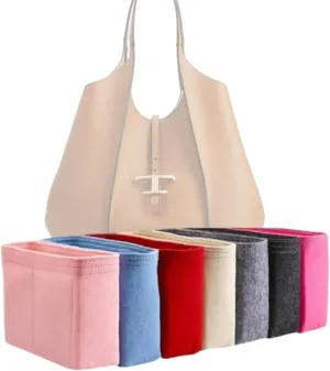 Xoppia Bag Organizer compatible with Tods T Timeless Shopping Bag Mini. Felt Insert Liner for Women Handbag. (Beige, Style B)