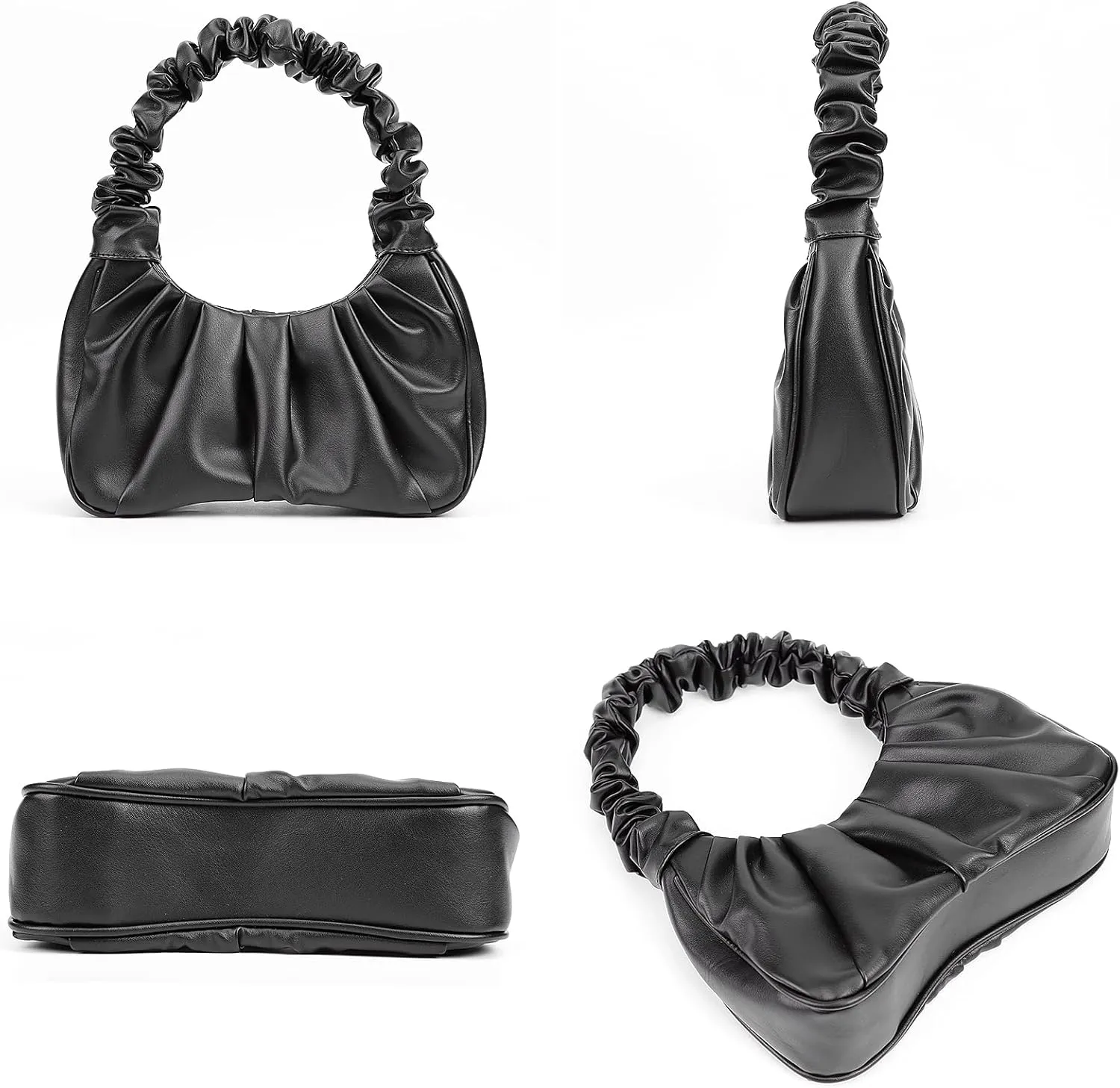Y2K Purse Bags Chic Pouch Bag Vegan Leather Hobo Handbag Mini Shoulder Bag Underarm Bag Purse for Women