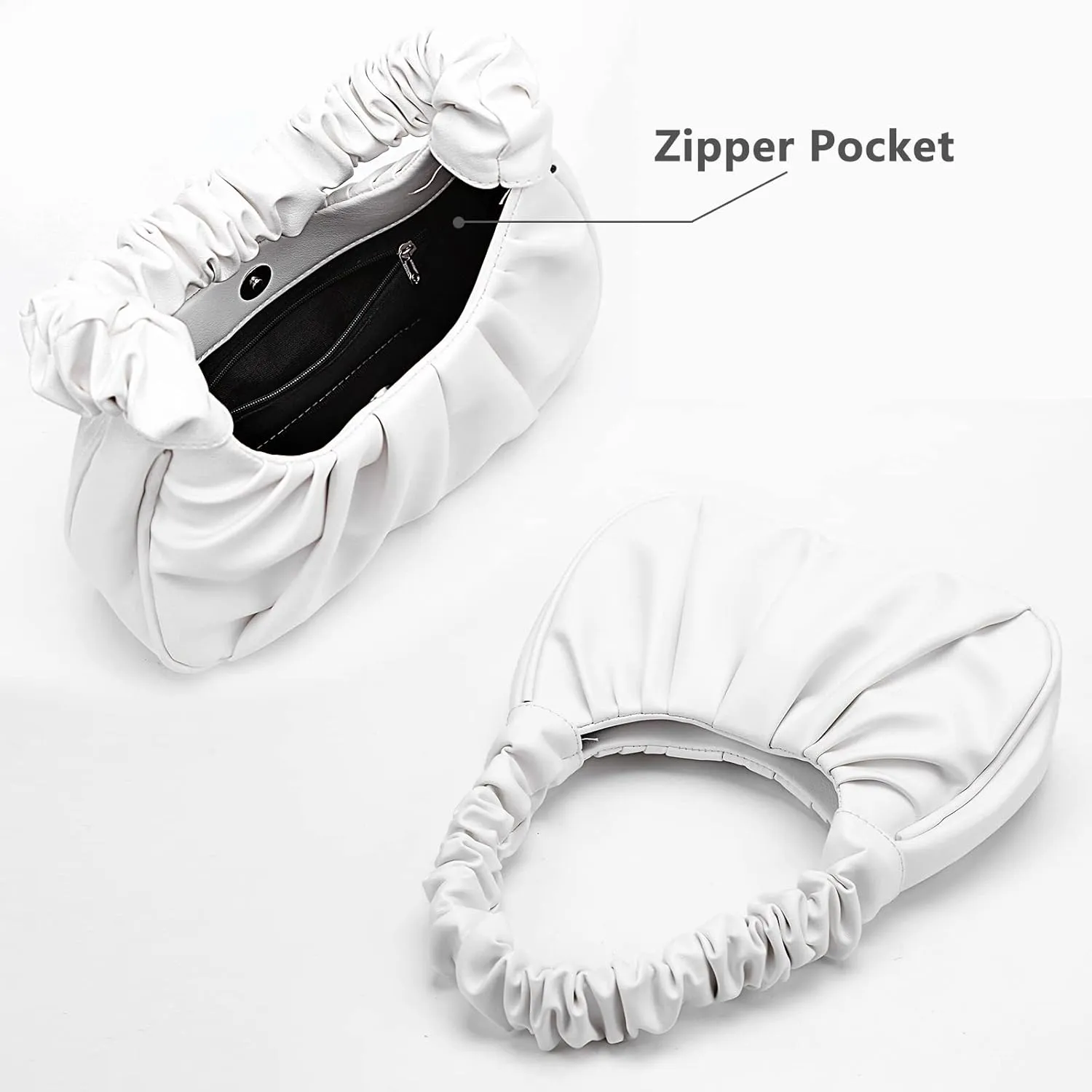 Y2K Purse Bags Chic Pouch Bag Vegan Leather Hobo Handbag Mini Shoulder Bag Underarm Bag Purse for Women