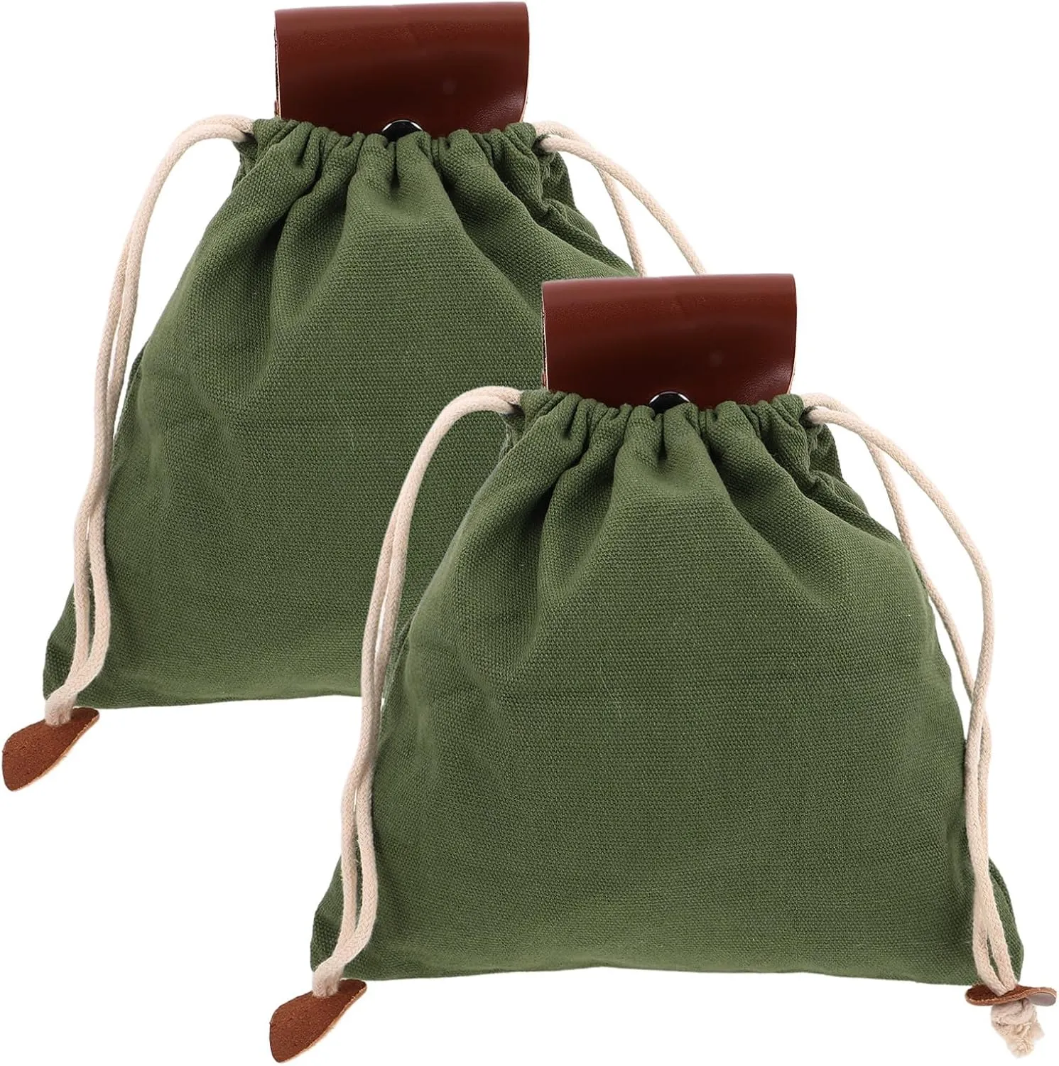 Zerodeko Foraging Pouch with Waist Belt PU Leather Fruit Bag Versatile Camping Tool Storage for Outdoor Adventures Generous Capacity for Travel